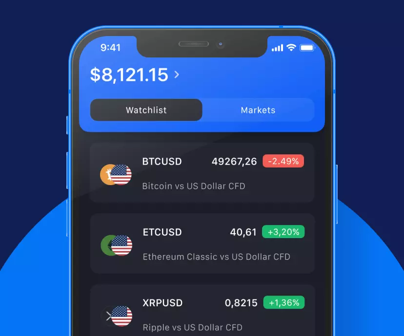 Trade Crypto CFDs on the go