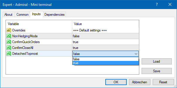 Expert - Admiral - Mini terminal window